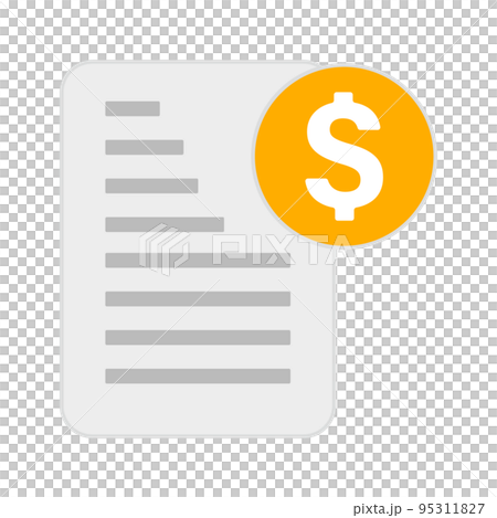 美元硬幣和文件圖標。稅務文件。向量。 美元硬幣和文件圖標。稅務文件。向量。 95311827