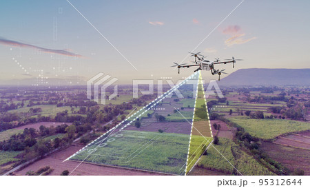 Agriculture drone working with mapping 95312644