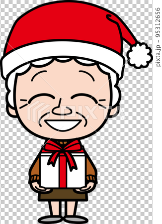 クリスマスプレゼントを持ったおばあさん クリスマスプレゼントを持ったおばあさん 95312656