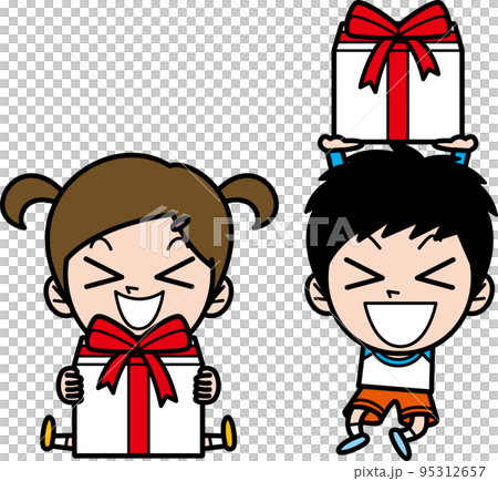 孩子們很高興收到禮物 95312657