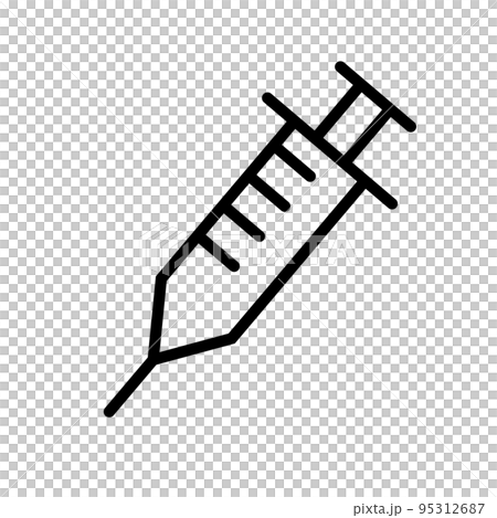 簡單的注射器圖標。預防性注射頭孢病毒疫苗。向量。 95312687