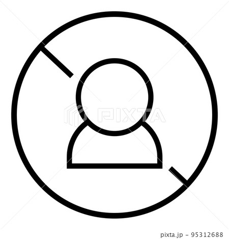 ユーザーブロックサイン。立ち入り禁止や危険人物。ベクター。 95312688