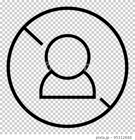 ユーザーブロックサイン。立ち入り禁止や危険人物。ベクター。 95312688