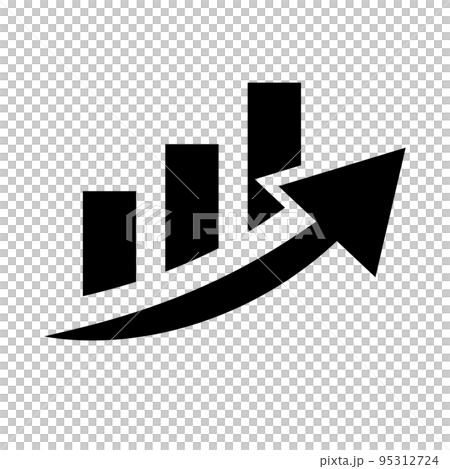 上昇するチャート。増加する棒グラフ。ベクター。 95312724