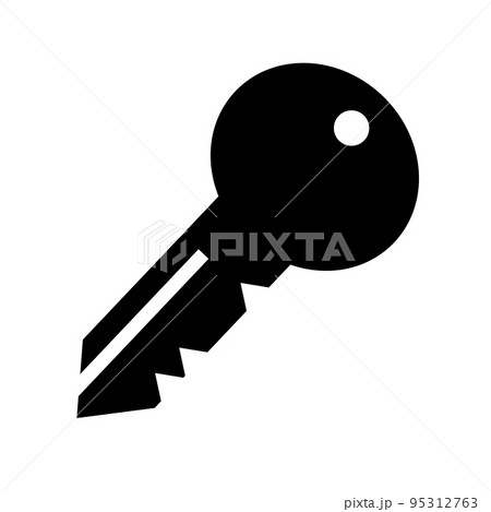 カギのシルエットアイコン。住宅鍵。セキュリティ。ベクター。 95312763