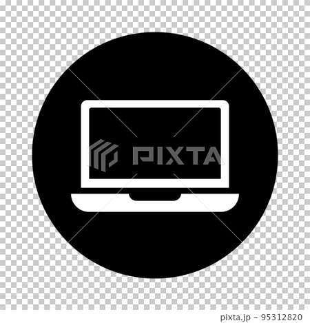 Laptop round icon. Computer. vector. Laptop round icon. Computer. vector. 95312820
