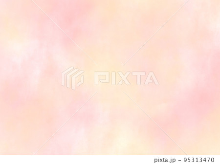 やわらかいピンクと黄色の水彩風の背景素材 95313470