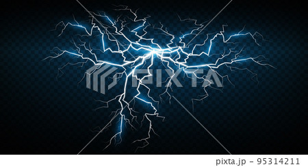 A set of Magic lightning and bright lighting effects. Vector illustration. A set of Magic lightning and bright lighting effects. Vector illustration. 95314211