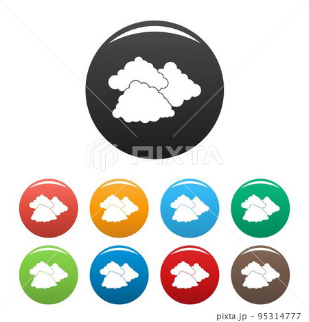Dark cloudy icon. Simple illustration of dark cloudy vector icons set color isolated on white Dark cloudy icon. Simple illustration of dark cloudy vector icons set color isolated on white 95314777