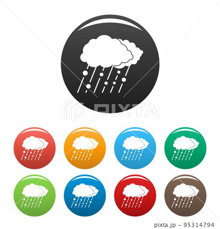 Cloud rain snow icon. Simple illustration of cloud rain snow vector icons set color isolated on white 95314794