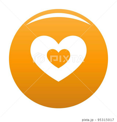 Double heart icon. Simple illustration of double heart vector icon for any design orange Double heart icon. Simple illustration of double heart vector icon for any design orange 95315017