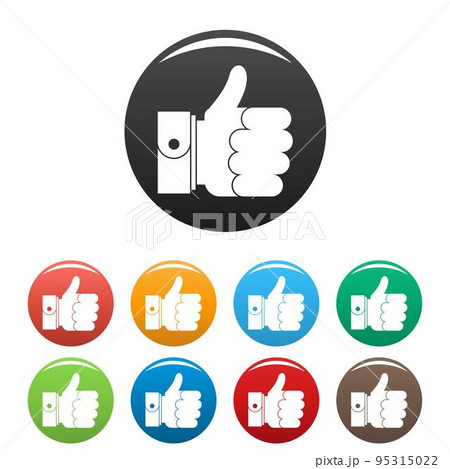 Hand excellent icon. Simple illustration of hand excellent vector icons set color isolated on white 95315022