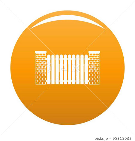 City fence icon. Simple illustration of city fence vector icon for any design orange City fence icon. Simple illustration of city fence vector icon for any design orange 95315032
