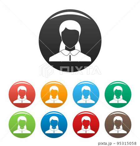 New woman avatar icon. Simple illustration of woman avatar vector icons set color isolated on white 95315058