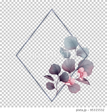 Floral design frame. Wedding seasonal flower card. Floral composition. Isolated on white. Floral design frame. Wedding seasonal flower card. Floral composition. Isolated on white. 95315532