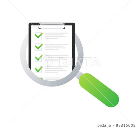 Clipboard checklist with assessment. Assessment of users experience of services. Vector stock illustration. Clipboard checklist with assessment. Assessment of users experience of services. Vector stock illustration. 95315605
