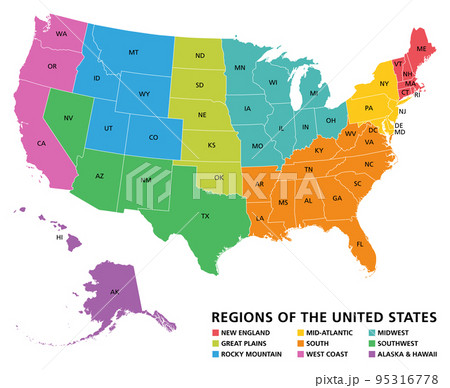 Regions of the United States of - 95316778 