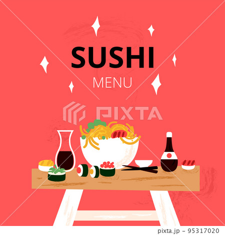 Sushi Table Menu Red 95317020