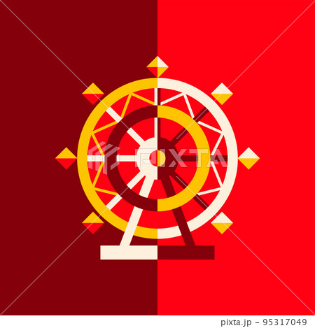 Circus Flat Ferris Wheel Symbol 95317049