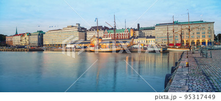 View on Helsinki harbor at dask 95317449