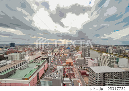 新潟市　万代地区の眺望 95317722