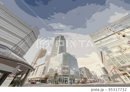 新潟市 古町地区中心街の街並み (柾谷小路 西堀交差点) 新潟市 古町地区中心街の街並み (柾谷小路 西堀交差点) 95317732