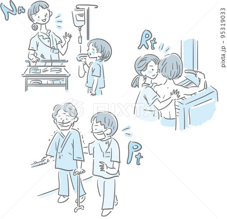 医療従事者の仕事（看護師・理学療法士・診療放射線技師）	 95319033