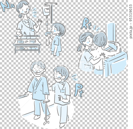 医療従事者の仕事（看護師・理学療法士・診療放射線技師）	 95319033