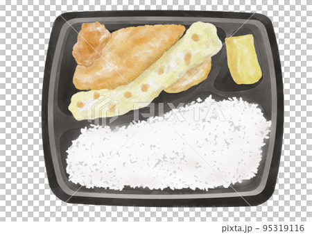 テイクアウトのフライ弁当（手描き） 95319116