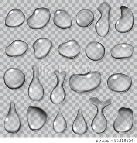 Transparent gray drops. Transparency only in...のイラスト素材 [95319254] - PIXTA