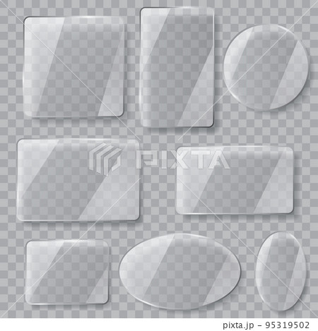 Transparent glass plates. Transparency only in vector file Transparent glass plates. Transparency only in vector file 95319502