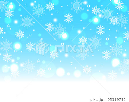 雪の結晶が舞う背景 95319752