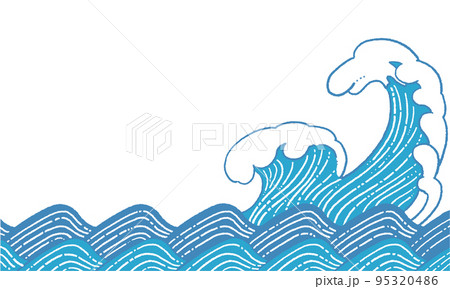 波のフレーム背景素材 波のフレーム背景素材 95320486