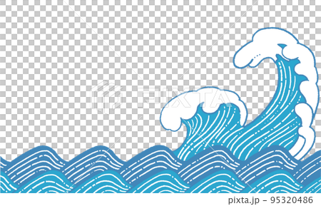 波のフレーム背景素材 波のフレーム背景素材 95320486