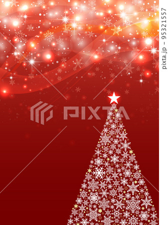 クリスマスツリー イルミネーションの背景 フレーム 赤のイラスト素材