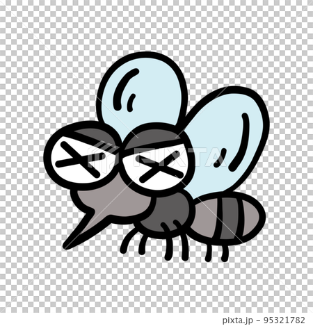 蚊のデフォルメキャラクター　イラスト素材 95321782