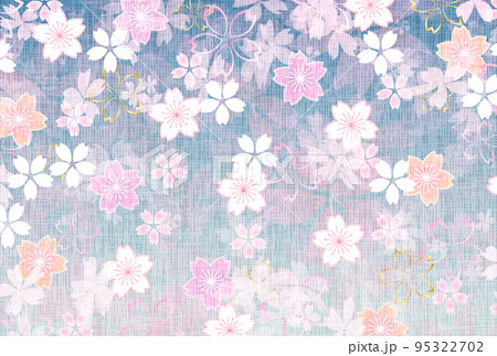 桜　和柄　年賀状　背景 95322702