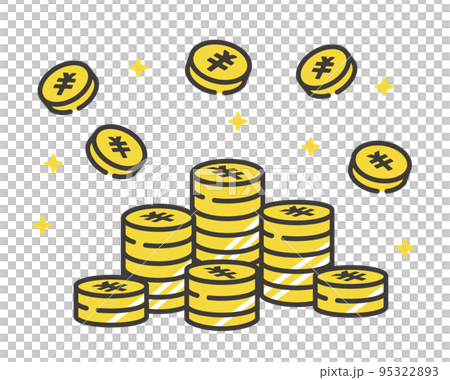 節省大量金錢/硬幣/有錢人/賺錢的形象的矢量圖解素材 95322893