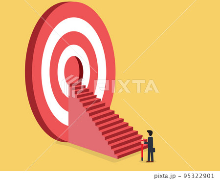 Aiming for high target mission. plan and strategy to achieve goal, career success journey concept Aiming for high target mission. plan and strategy to achieve goal, career success journey concept 95322901