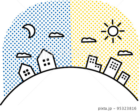 昼と夜のイラスト 95323816
