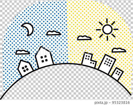 昼と夜のイラスト 95323816