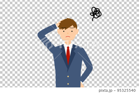 男生西裝外套制服抱頭煩惱 男生西裝外套制服抱頭煩惱 95325540