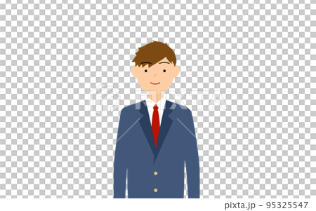 男孩,西裝外套制服,雙手向下站立 男孩,西裝外套制服,雙手向下站立 95325547