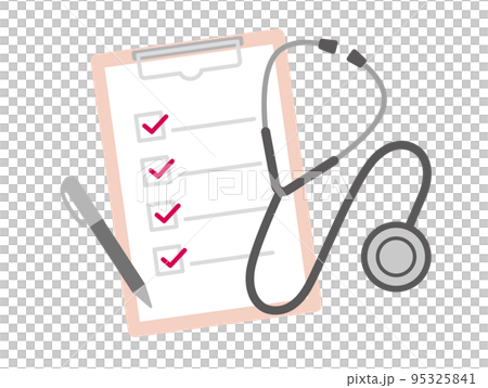 Stethoscope checklist ballpoint pen illustration material 95325841
