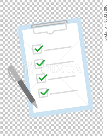 Illustration of checklist and ballpoint pen Illustration of checklist and ballpoint pen 95325896