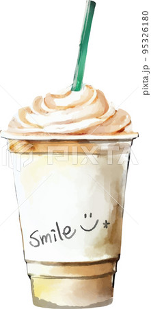 ホットドリンクの水彩風ベクターイラスト 95326180