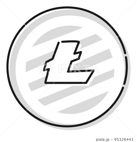 シンプルなライトコイン(LTC)のアイコン(白黒) シンプルなライトコイン(LTC)のアイコン(白黒) 95326441