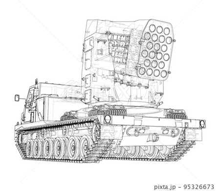 Military track missle system. Vector 95326673