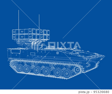 Military track missle system. Vector Military track missle system. Vector 95326680