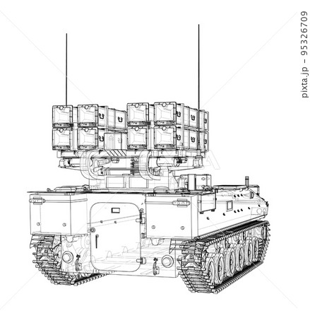 Military track missle system. Vector 95326709